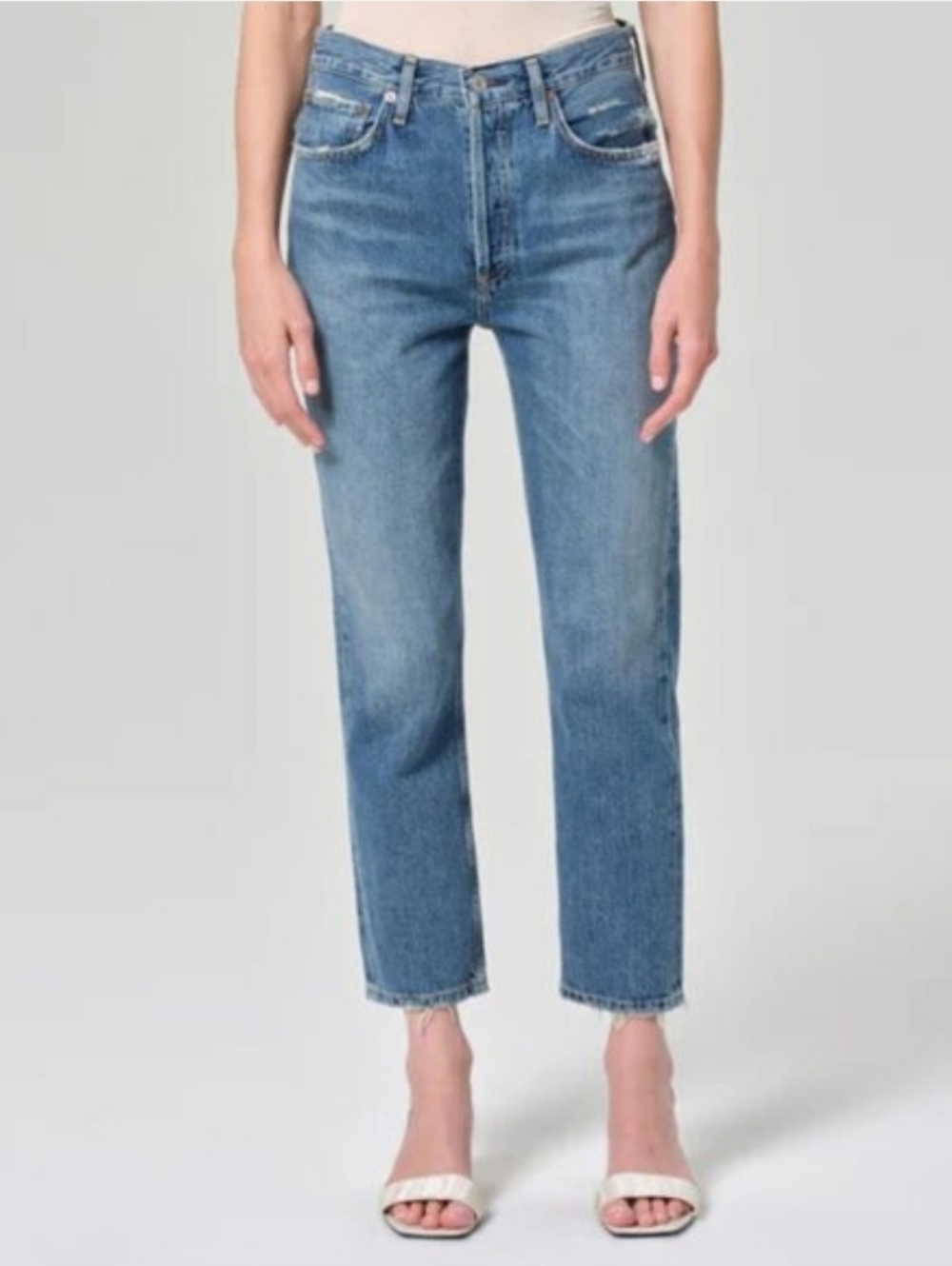 AGOLDE women's Riley high-rise straight crop jeans